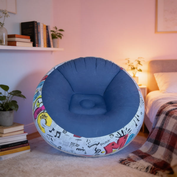 Pouf Chambre Ado Garçon Gonflable Bleu – Le Bulle – Lifestyle