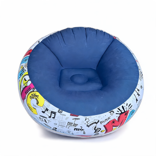 Pouf Chambre Ado Garçon Gonflable Bleu – Le Bulle – Studio fond blanc
