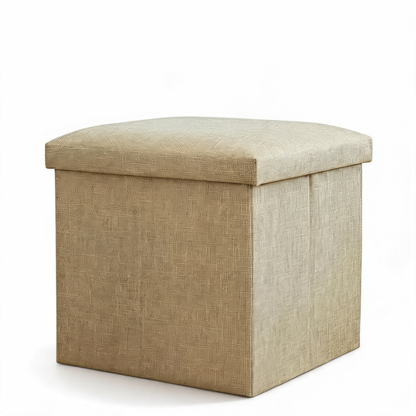 Pouf Coffre Beige Avec Couvercle – Le Fold – Studio fond blanc