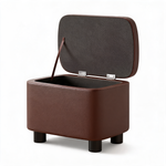 Pouf Coffre Cuir Marron – Le Vault