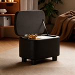 Pouf Coffre Cuir Noir – Le Vault
