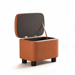 Pouf Coffre Cuir Orange – Le Vault
