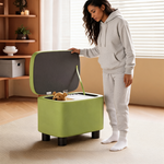 Pouf Coffre Cuir Vert – Le Vault
