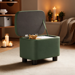 Pouf Coffre Vert Foncé Cuir – Le Vault