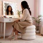 Pouf Coiffeuse Bouclette Beige – La Luna