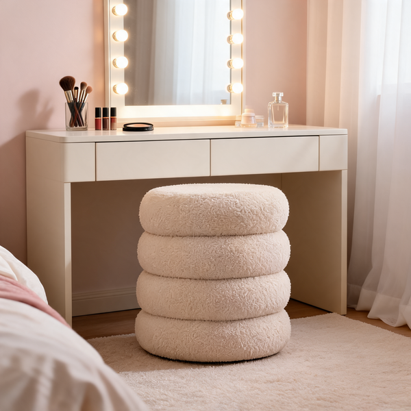 Pouf Coiffeuse Bouclette Beige – La Luna – Lifestyle