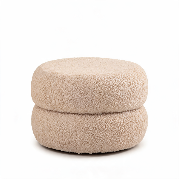 Pouf Coiffeuse Bouclette Beige – La Luna – Studio fond blanc
