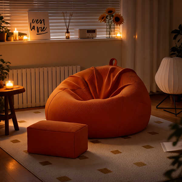 Pouf Couleur Terracotta Poire – Le Halo – Lifestyle