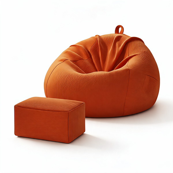 Pouf Couleur Terracotta Poire – Le Halo – Studio fond blanc