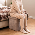Pouf Cube Rangement Beige Chambre – Le Cube