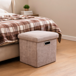 Pouf Cube Rangement Beige Chambre – Le Cube