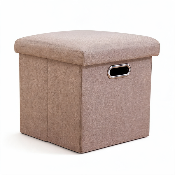 Pouf Cube Rangement Beige Chambre – Le Cube – Studio fond blanc