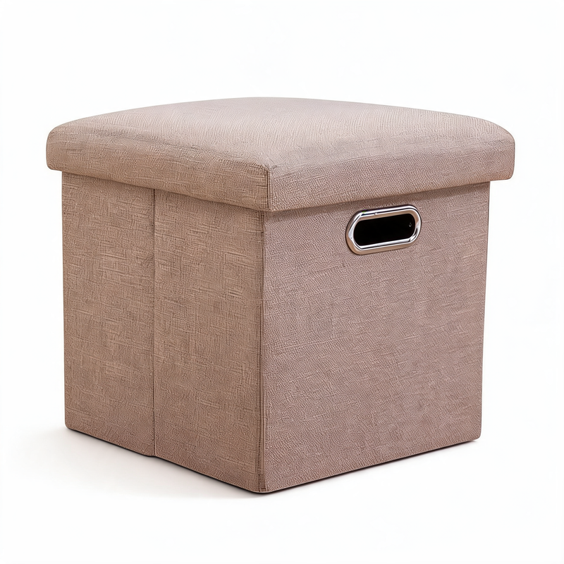 Pouf Cube Rangement Beige Chambre – Le Cube