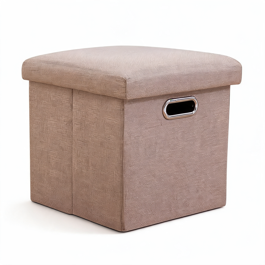 Pouf Cube Rangement Beige Chambre – Le Cube