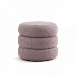 Pouf De Coiffeuse Bouclette Gris – La Luna