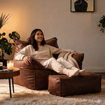 Pouf En Cuir Marron Fauteuil – Le Dawn