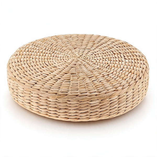Pouf En Rotin Rond Plat – Le Wabi – Studio fond blanc
