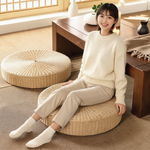 Pouf En Rotin Rond Tressé – Le Wabi