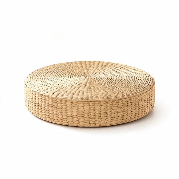 Pouf En Rotin Rond Tressé – Le Wabi – Studio fond blanc
