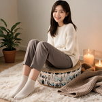 Pouf En Rotin Tabouret Campagne chic – Le Zen