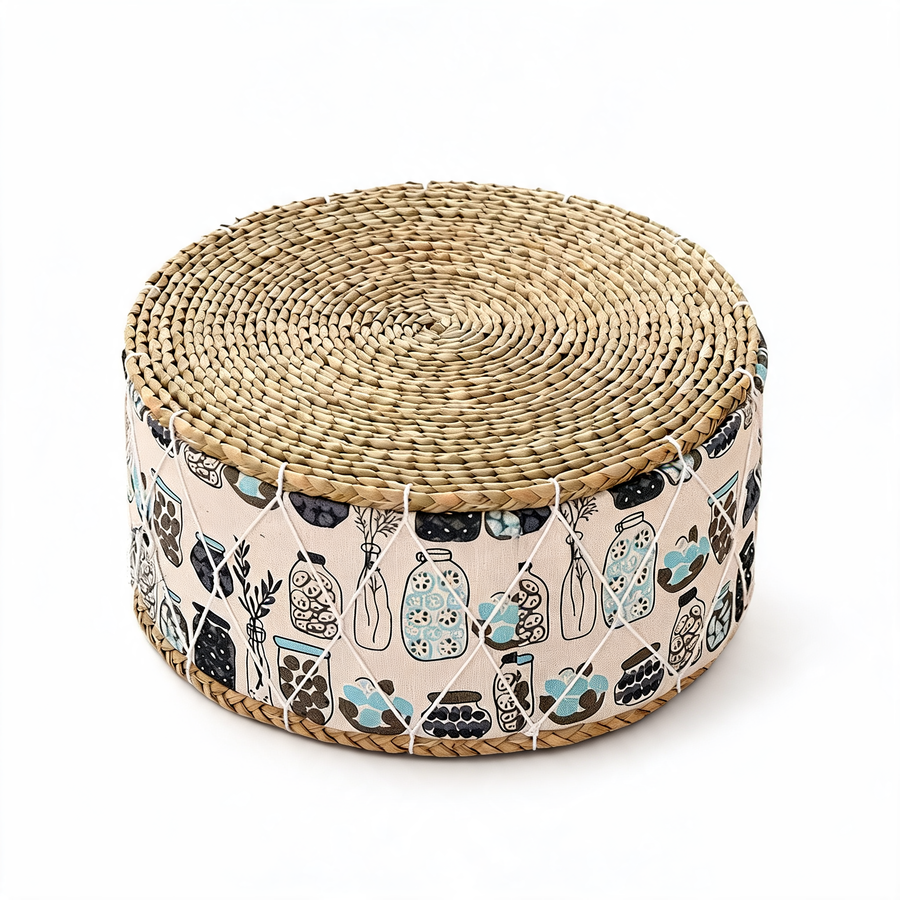 Pouf En Rotin Tabouret Campagne chic – Le Zen