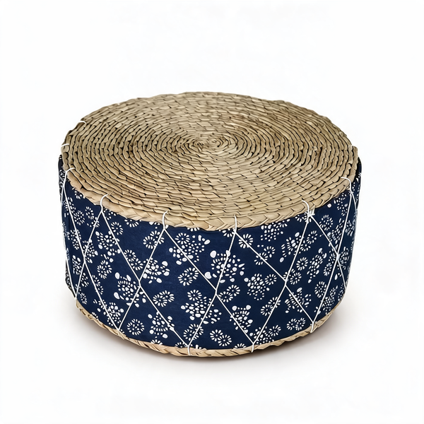 Pouf En Rotin Tabouret Japandi – Le Zen – Studio fond blanc