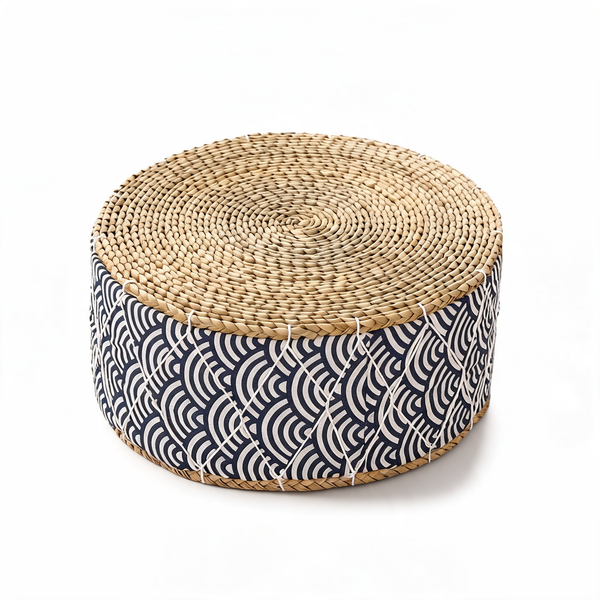 Pouf En Rotin Tabouret Japonais – Le Zen – Studio fond blanc