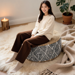 Pouf En Rotin Tabouret Noir – Le Zen