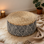 Pouf En Rotin Tabouret Noir – Le Zen
