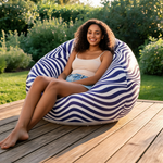Pouf Extérieur Piscine Gonflable Rayé Violet – L'Éclat