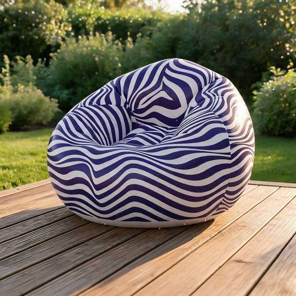 Pouf Extérieur Piscine Gonflable Rayé Violet – L'Éclat – Lifestyle