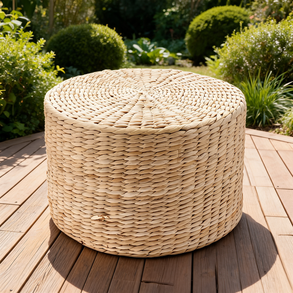 Pouf Extérieur Rotin Rond Plat – Le Wabi – Lifestyle