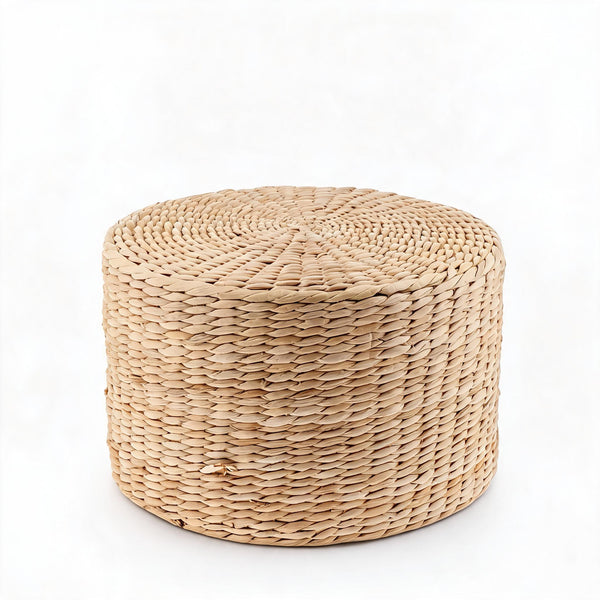 Pouf Extérieur Rotin Rond Plat – Le Wabi – Studio fond blanc