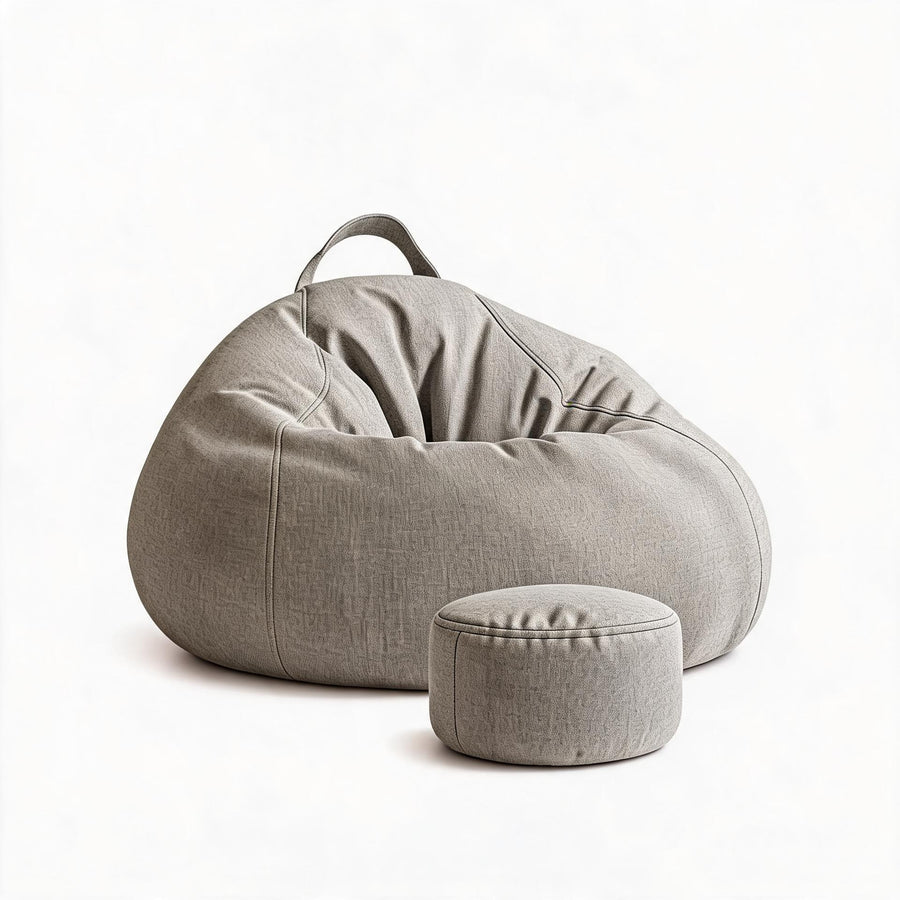 Pouf Géant Salon Poire XXL Gris – Le Solace