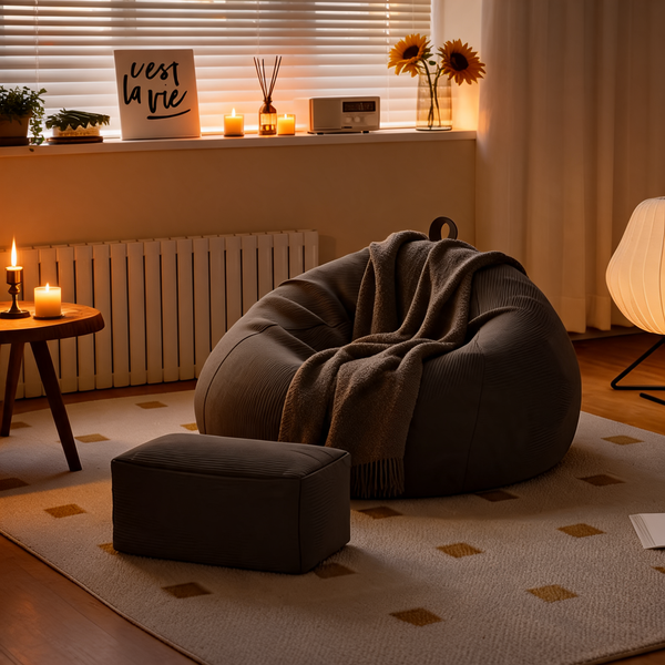 Pouf Géant XXL Poire Gris – Le Halo – Lifestyle