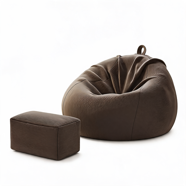Pouf Géant XXL Poire Gris – Le Halo – Studio fond blanc
