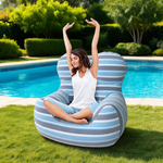 Pouf Gonflable Bleu Géant – L'Horizon