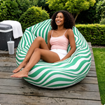 Pouf Gonflable Jardin Rayé Vert – L'Éclat