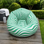 Pouf Gonflable Jardin Rayé Vert – L'Éclat