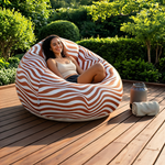 Pouf Gonflable Rayé Orange – L'Éclat