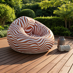 Pouf Gonflable Rayé Orange – L'Éclat