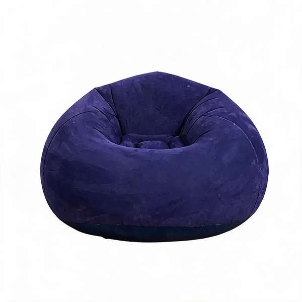 Pouf Gonflable Rond Bleu Uni – Le Gonf – Studio fond blanc