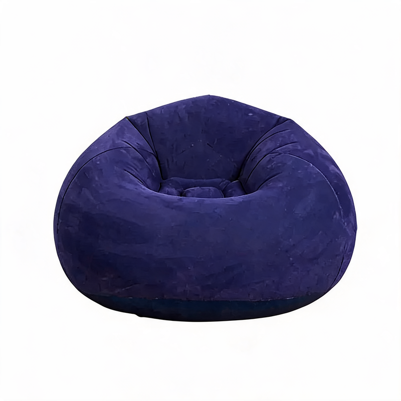 Pouf Gonflable Rond Bleu Uni – Le Gonf