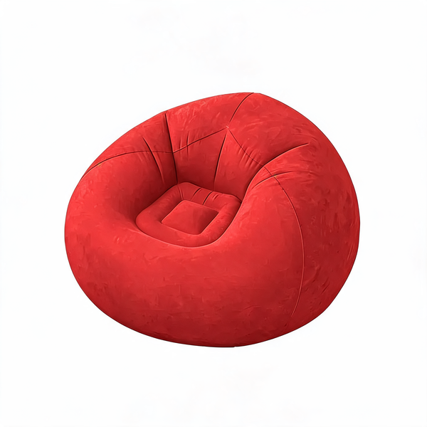 Pouf Gonflable Rouge Déco – Le Gonf – Studio fond blanc