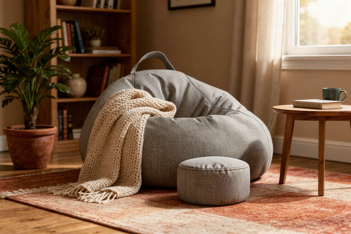 Pouf gris - bannière collection mobile