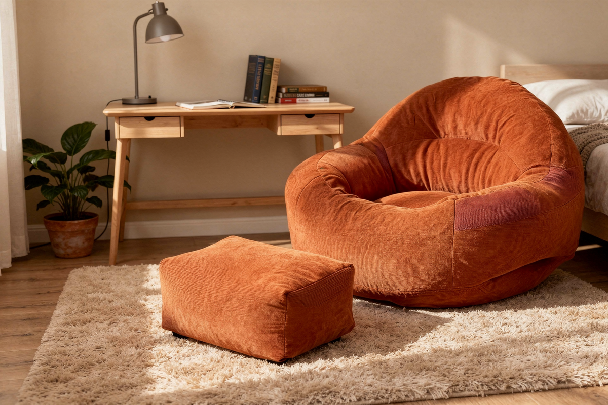 Pouf orange - bannière collection mobile