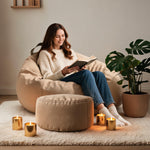 Pouf Poire Beige Grand Format – Le Solace