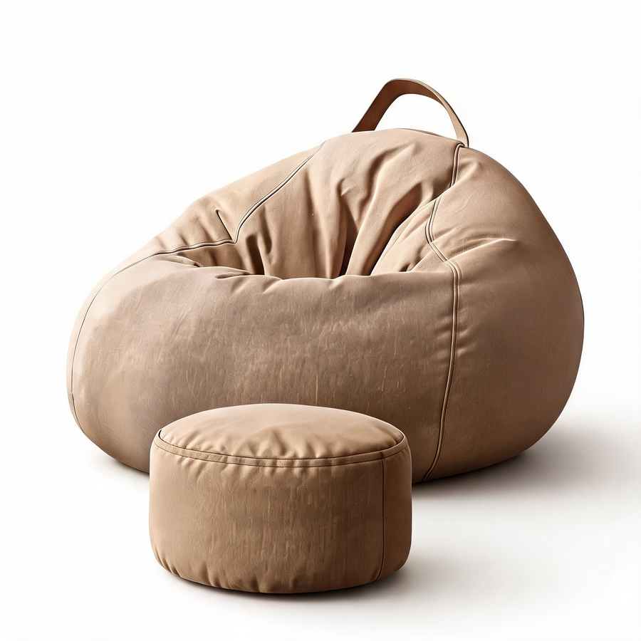 Pouf Poire Beige Grand Format – Le Solace
