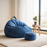 Pouf Poire Bleu XL – Le Solace
