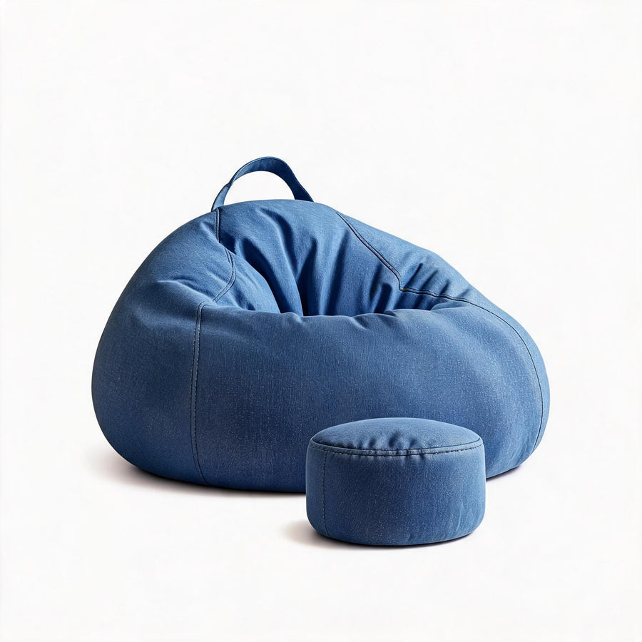 Pouf Poire Bleu XL – Le Solace